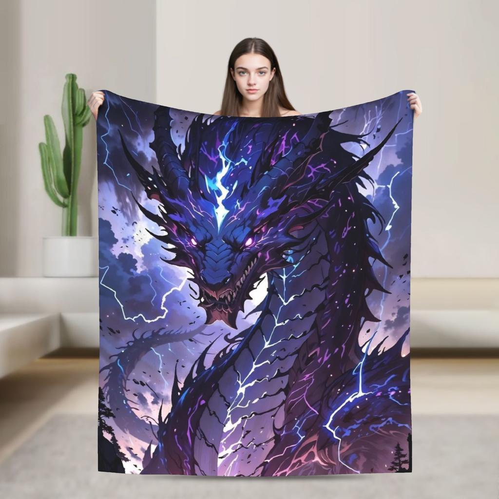 Fierce Western Dragon Plush Blanket Children Flannel Throw Blanket For Bedroom Super Warm Design Quality Bedspread