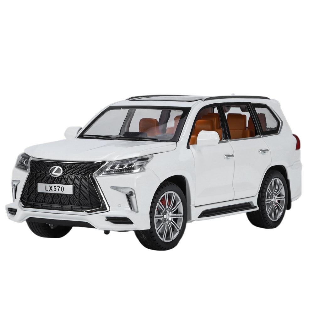 

1/24 Lexus LX570 внедорожник литой металлический сплав модель автомобиля литые металлические внедорожники модель автомобиля звук свет симуляция детская игрушка подарок белый