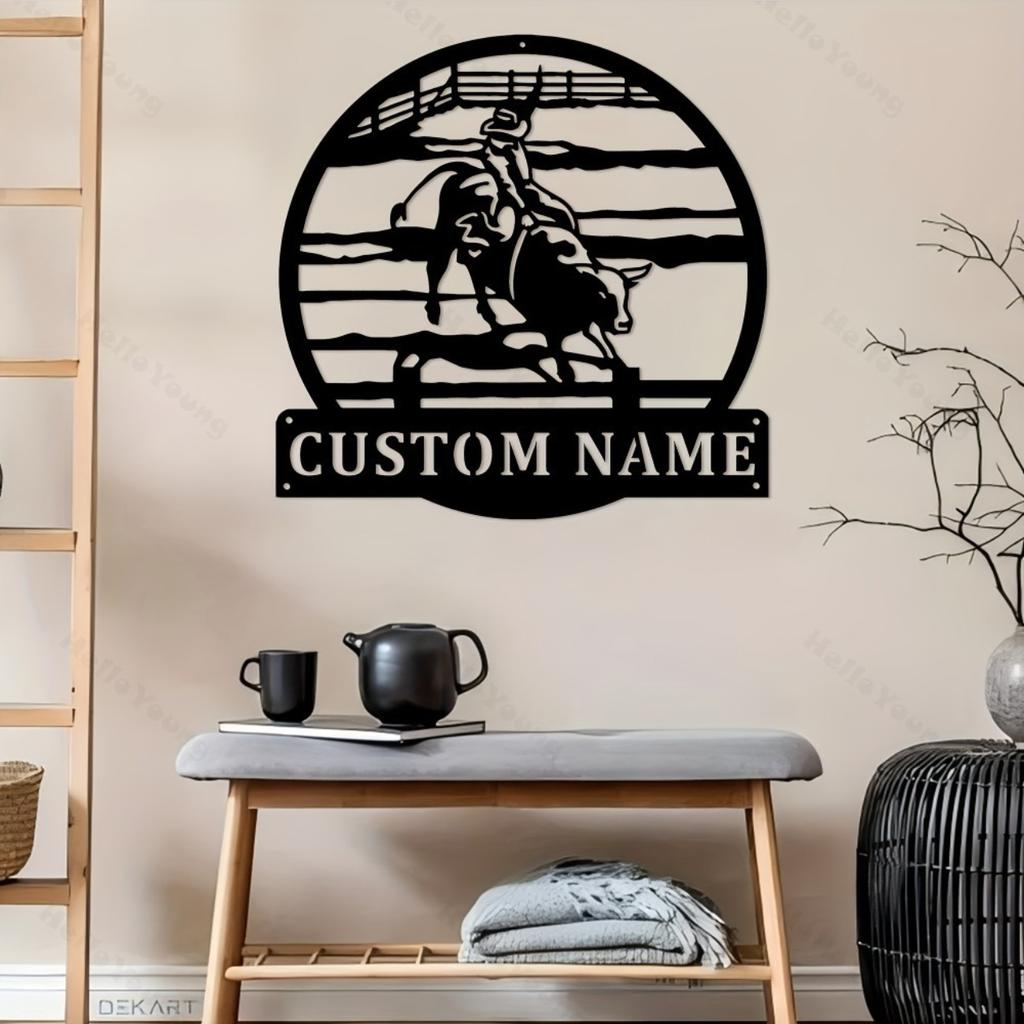 Customizable Metal Sign Riding Silhouette Fairy Tale Home Garden Decor