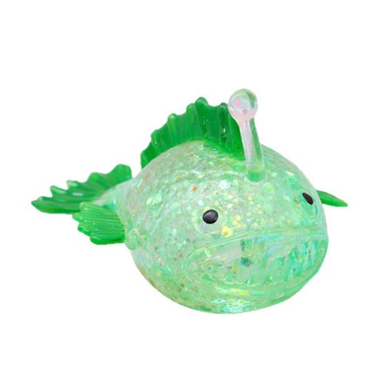 

Glitter Anglerfish Stress Sugar Ball Stress Relief Clear Fish Squeeze Sensory Toy Anxiety Relieving Simulated Sea Animal Stress Toy