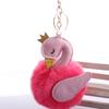 Swan Shape Hair Ball Key Chain Pendant Bag Pendant Handicraft Gift