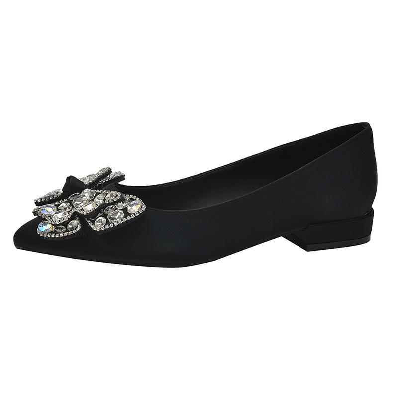 

thick heel pointed women s single shoes low heel comfortable women s ladyshoes widened and fattened women s shoes 35 чёрный