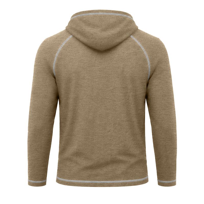 Mens Hooded Long Sleeve T Shirt Casual Sports Pullover Base Layer Top