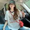 Cartoon Embroidery Versatile Loose Cotton Short-sleeved T-shirt for Women