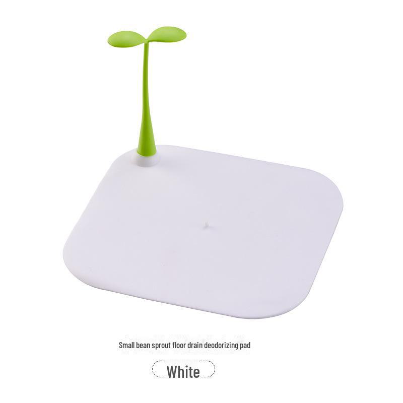 Bean Sprout Silicone Floor Drain Cover: Deodorizing, Anti-Insect Sticker for Bathroom.