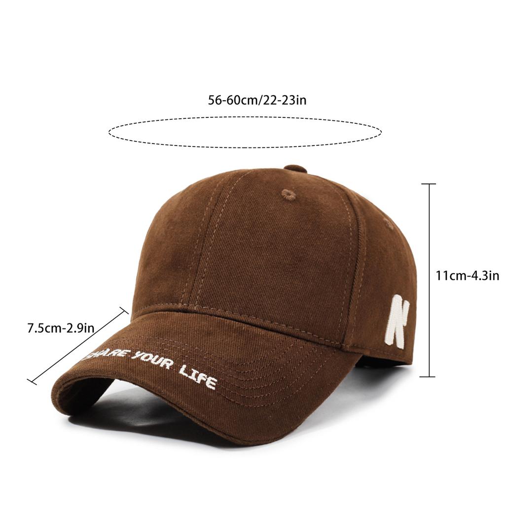 Large Head Circumference Letter Embroidery Baseball Cap for Women, New Style, Enlarged and Deepened, Sunshade, Face-Slimming, Versatile Baseball Cap