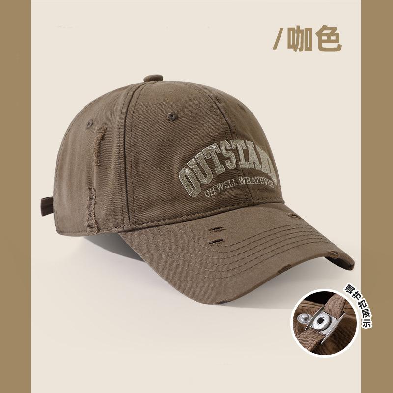 Vintage Worn Embroidered Baseball Cap Children's Summer Versatile Big Head Circumference Showing Face Small Sunshade Cap