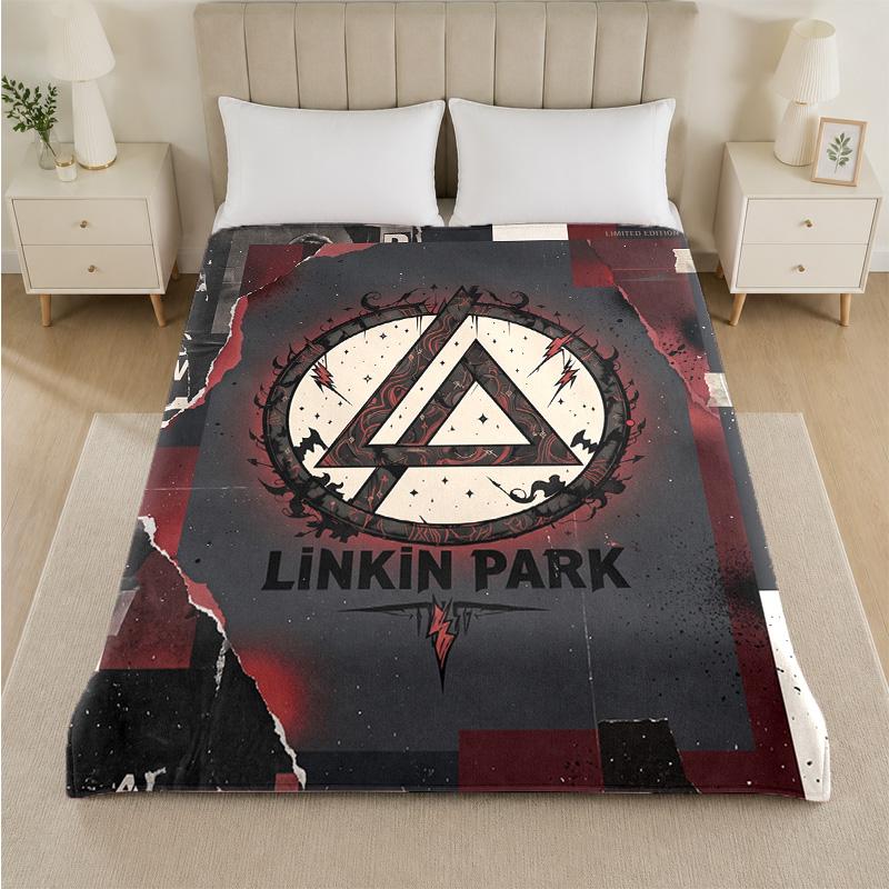 Linkin Park Druck Flanelldecke Gemütliche Leichte Plüschdecke für Bett Sofa Haushalt