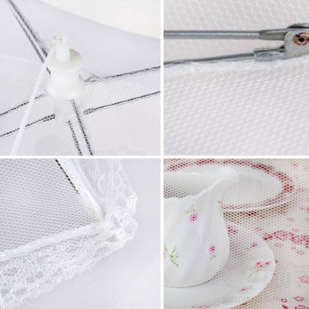 Food Mesh Cover Folding Household Kitchen Dish Umbrella Anti-insect Washable Bug Plate Protector Countertop Barbecue