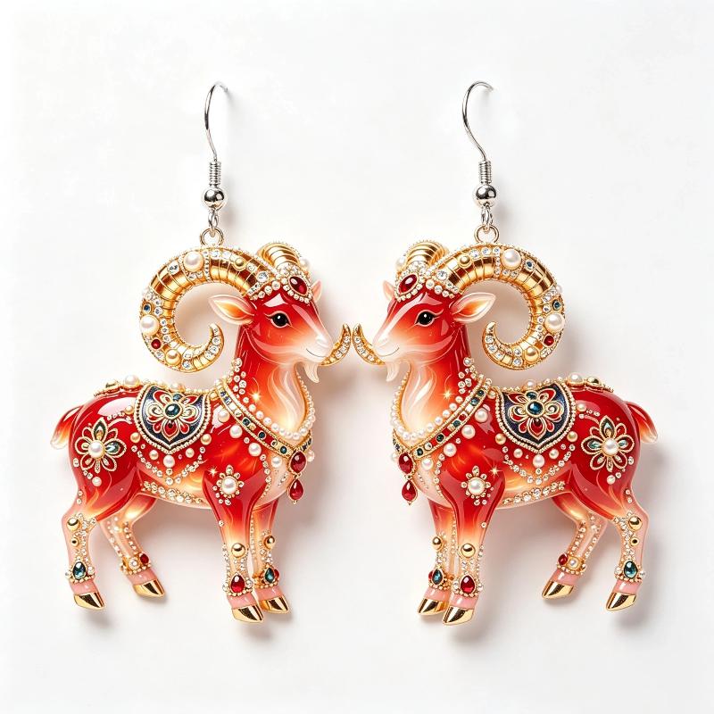 1/2Pcs Cute 2D Flat Goat Themed Hanging Ornament Acrylic Pendant for DIY Jewelry Making Bag Charm Daily Decor