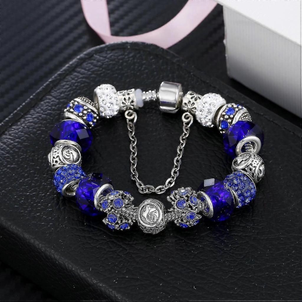 Constellation Bracelet Fashion Crystal Glass Alloy Large Hole Bead Bracelet 1 Piece