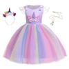 Ensemble collier et serre-tête licorne pour filles, Tissu premium, 6-7 ans, 140 cm, Violet