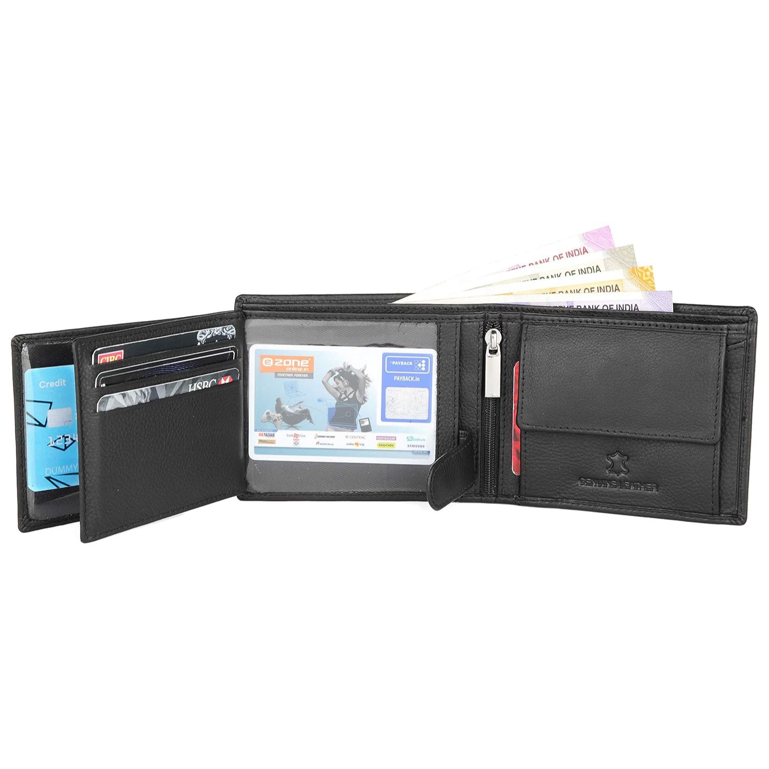 Черный кожаный кошелек для мужчин — фото 3