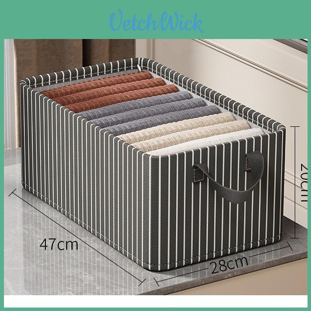 Home Storage Organizer With Foldable Fabric Bin For Clothing And Accessories