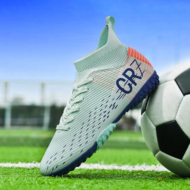 Hohe Fußballschuhe Herren Sommer Trainings- und Wettkampfschuhe Gummisohle Sportschuhe und Tasche Zubehör