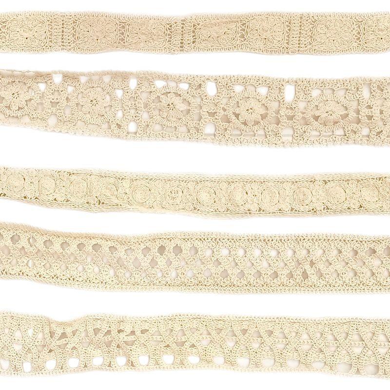 Coarse Cotton Thread Embroidery Hollow Lace Lace Apricot Embroidery Clothing Skirt Accessories Cotton Edge Diy Accessories
