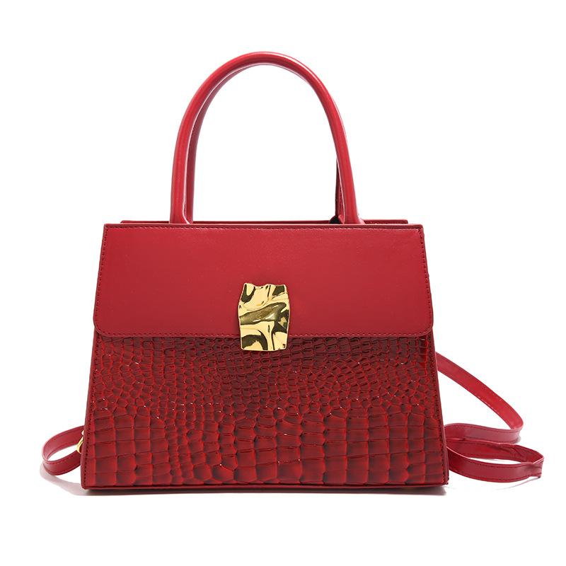 Women's Bag New Fashion Retro Women's Handbag Shoulder Bag Crocodile Pattern Large Capacity Messenger Bag