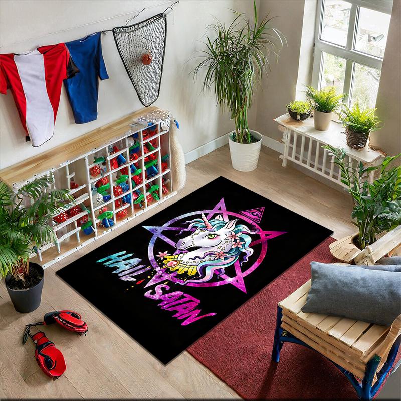 1pc Unicorn Carpet Rug for Living Room Bedroom Home Sofa Decoration,Kids play Non-slip Floor Mat
