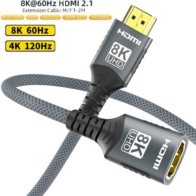 HDMI 2.1 Verlängerungskabel 8K HDMI 2.1 Kabel Stecker auf Buchse Verlängerung 8K@60Hz 4K@120Hz Für HDTV RTX PS5 Xbox HDR Video PC Laptop