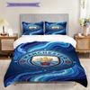 Manchester City Emblem Three-piece Set (1 * Duvet Cover + 2 * Pillowcase, Without Core) 2DFlat Duvet Cover and Pillowcase Christmas Birthday Gift
