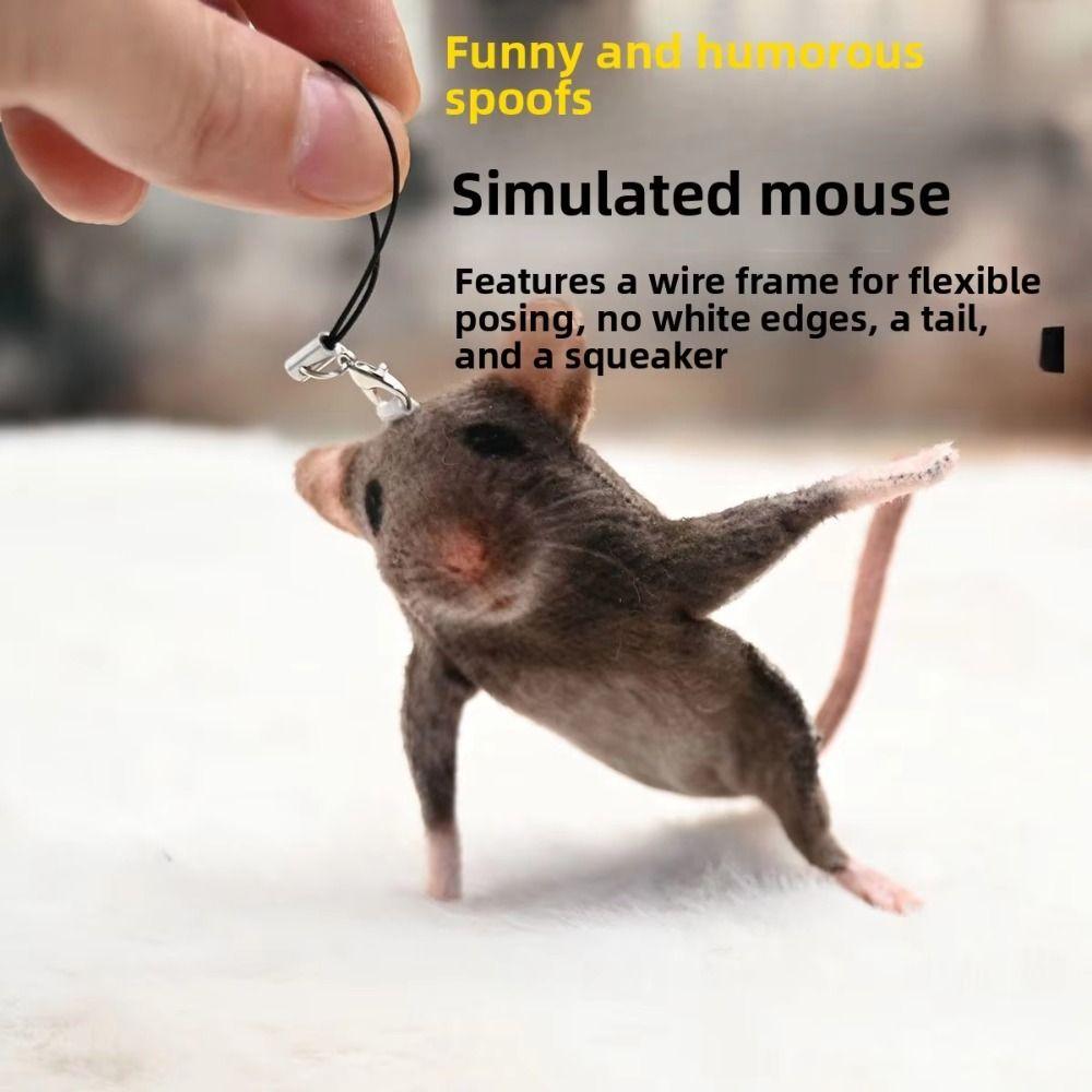 Bendable Mouse Keychain Wire Frame Mouse Doll Novelty Rat Plush Pendant Kids Toy