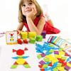 EACHHAHA Puzzle en Bois-Tangram-Jouets Montessori-Jouets éducatifs classiques-155 Formes géométriques