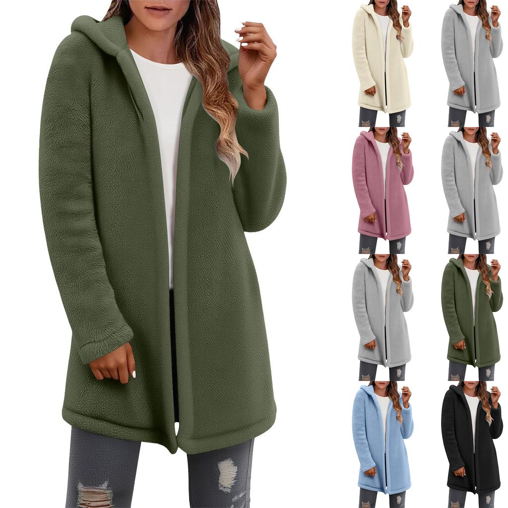 Fashionable Women's Solid Color Zipper Jacket