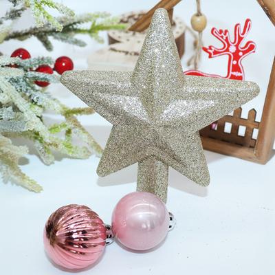 Yousheng 30 Pcs Mini Christmas Ball Ornaments Set 1.81 Inch Plastic Christmas Ball Hanging Ornaments with Glitter Tree Topper Star for Holiday Wedding
