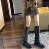 Fashion 2025 Women Autumn Winter Slip-On High Boots for Woman's Luxury Design Brand Round Toe Riding Boots Ladies Motorcycle Botas