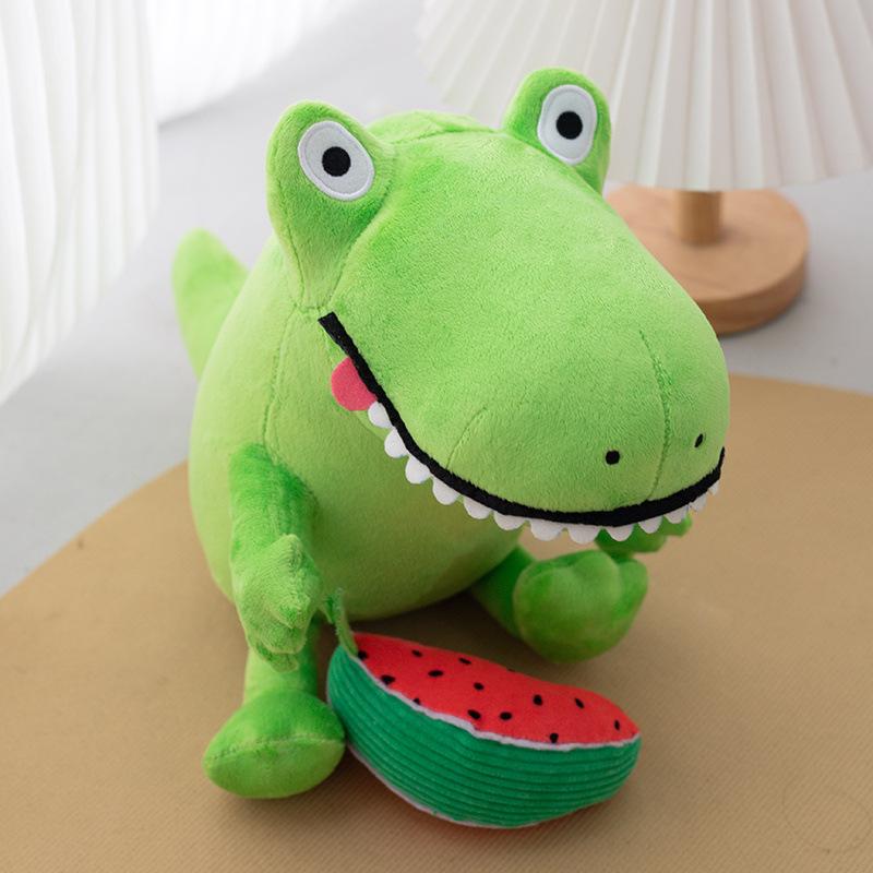 

Cute Watermelon Seed Crocodile Doll Plush Toy Green Little Crocodile Doll Children s Soothing Ragdoll Doll 23cm（0.25kg）