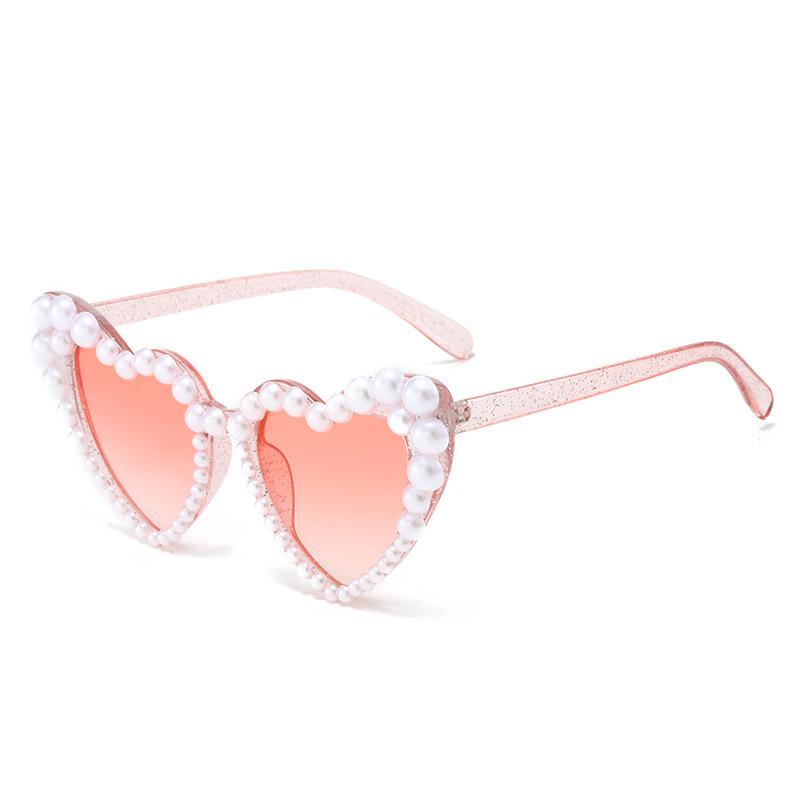 Popular Heart-shaped Pearl Sunglasses, Versatile Personality, Heart-shaped, Love Internet Celebrity Luxury Sweet Love Sunglasses