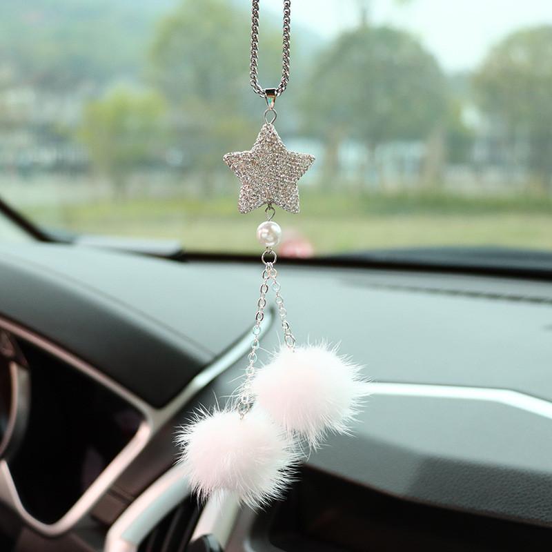 

Зеркало Автомобильное Заднего Вида Подвеска Декорация Кристалл Пятиконечная Звезда Шар StyleA