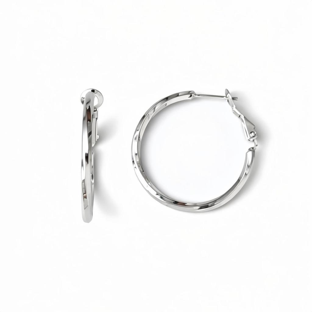 Sterling Silver S925 Mobius Hoop Earrings - Stylish, Versatile, and Durable for Everyday Wear