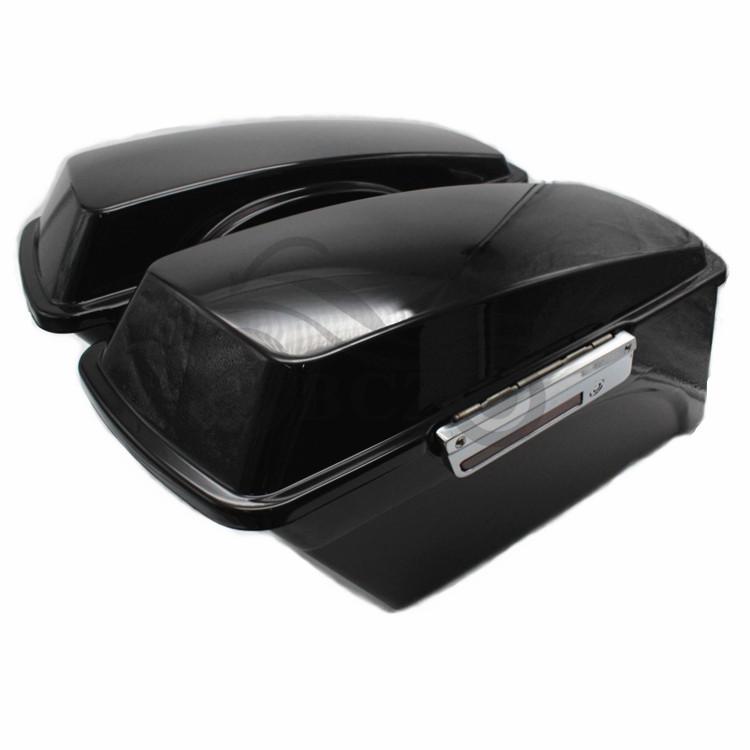 Harley Bright Black Saddlebags for Modified Models (1994-2013)