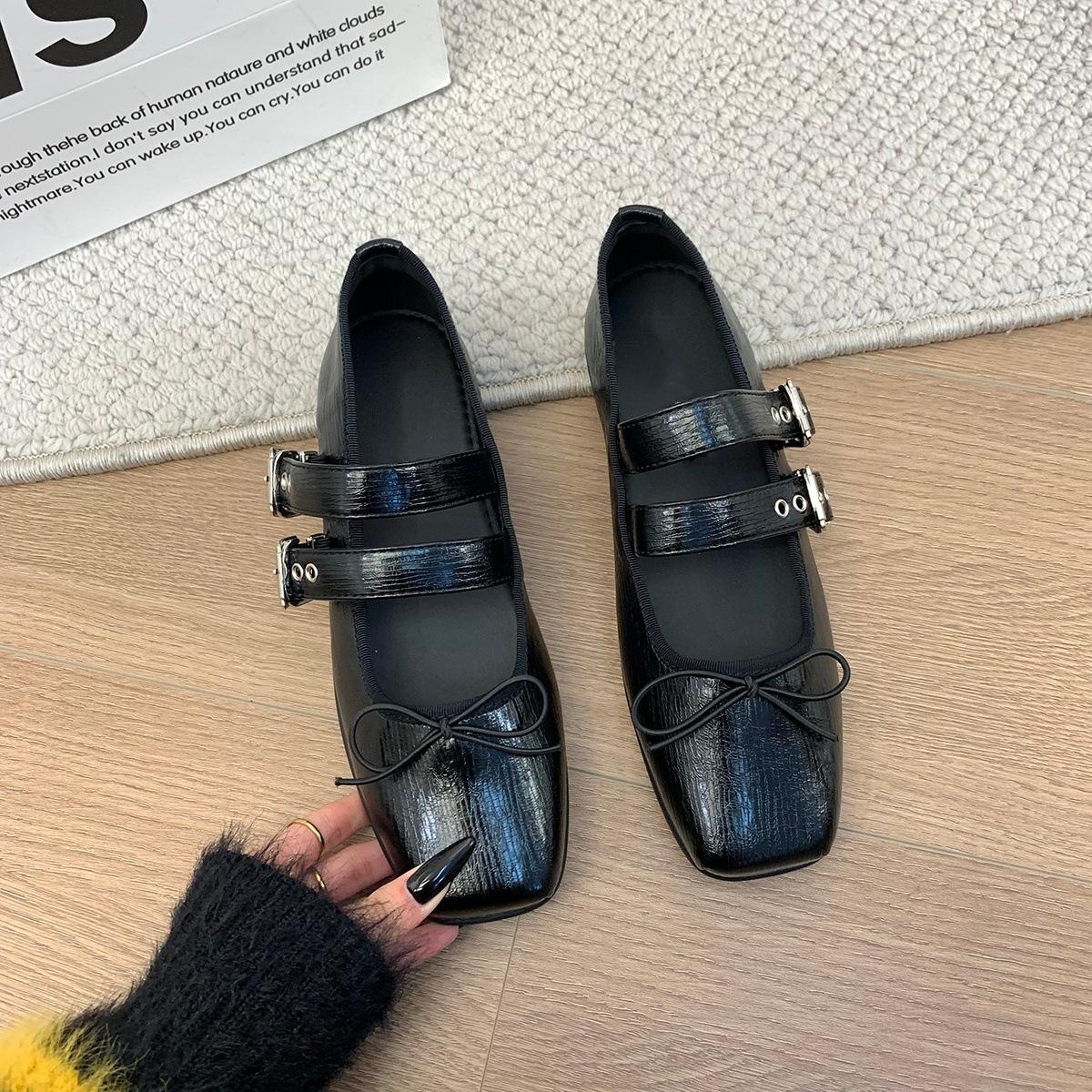 

Spring and Autumn Fashion Design Bow Dress Flat Shoes Retro Mary Jane Women s Ballet Shoes 41