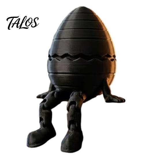Unique Desktop Display 3D Printed Easter Egg Figurine, Articulated Humanoid Figure with Movable Joints, PLA Plastic Action Figures Shelf Sitter Statue