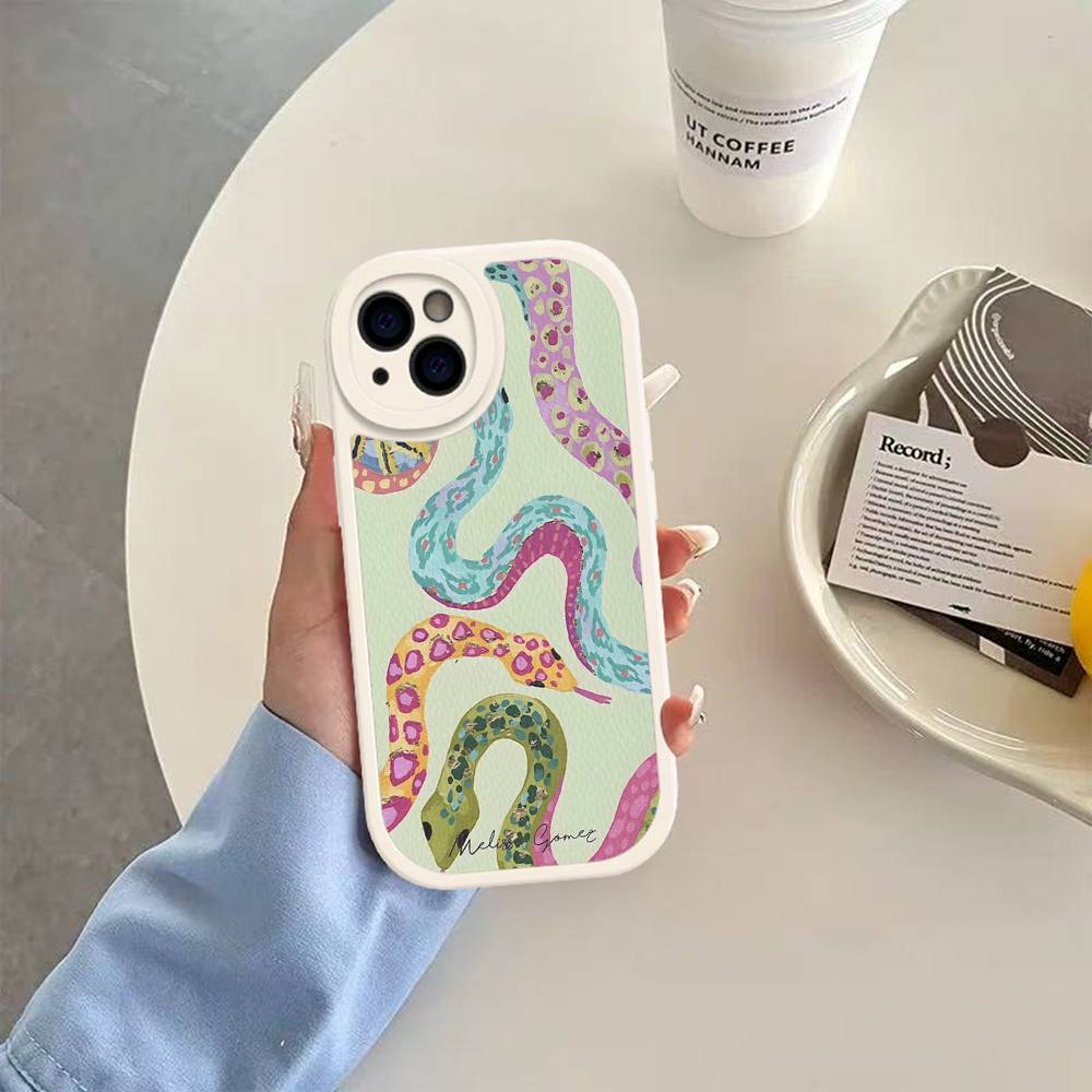

Colorful Abstract Tiger, Leopard, Snake, Tropical Jungle Phone Case For IPhone 16 15 14 11 12 13 Pro Max Plus Back Leather Shell iPhone 14