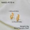 Stainless Steel Hollow Circle with Diamond C-shaped Ear Buckle Women's Gold and Silver Two-color Simple Geometric Niche Light Luxury Earrings