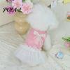 Pet Clothing for Summer Knitted Sleeveless Dog Dress, White Tutu Puppy Princess Cute Girl Dress Lightweight Apparel with Lace Faux Pearl Bow,