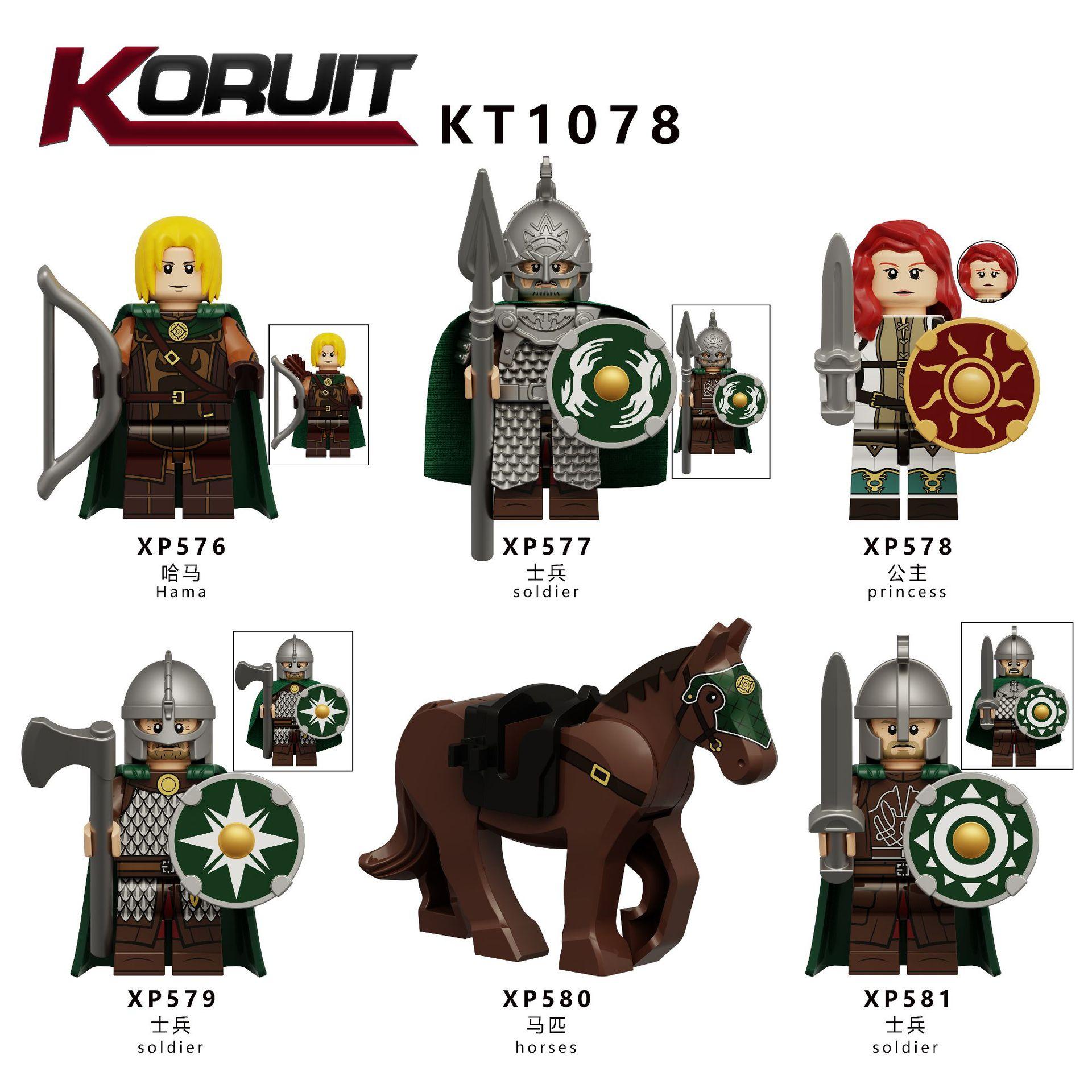 

Kt1046 Kt1078 Середньовічний Роханський Лицар Лук і Стріла Сокира Ручна Збірка Будівельний Блок Іграшка Фігурка figurine height is about 5 cm