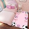 Pink Bow Soccer Rug – Girly Bedroom Floor Mat – "Sweet-Cool" Style Sports-Themed Non-Slip Bedside Mat