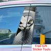 2pcs Halloween skull head snake Halloween viper Car Center Pillar Sticker B-Pillar Protective Film Decoration Decals