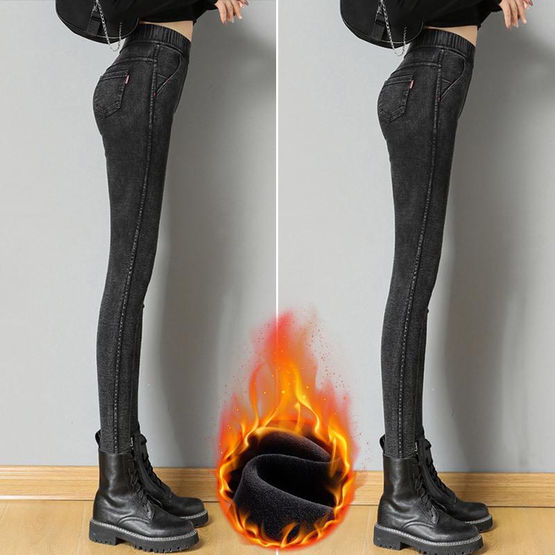 Petite High-Waisted Women's Fleece-Lined Leggings: Thickened for Outerwear, New 2025 Style, Perfect for Spring, Autumn, Winter