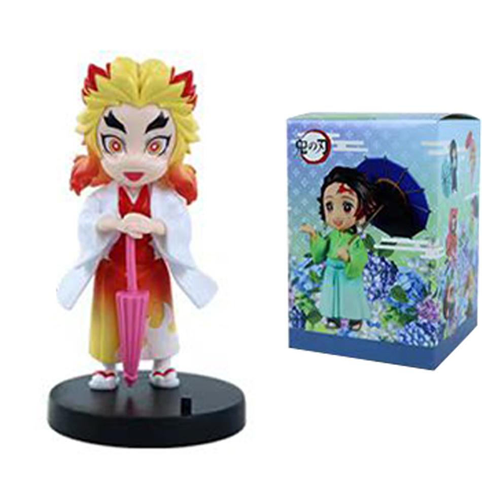 Anime Genuine Demon Slayer Action Figure Plum Rain Series Kochou Shinobu Tomioka Giyuu Kanroji Mitsuri Mystery Box Toy Gift