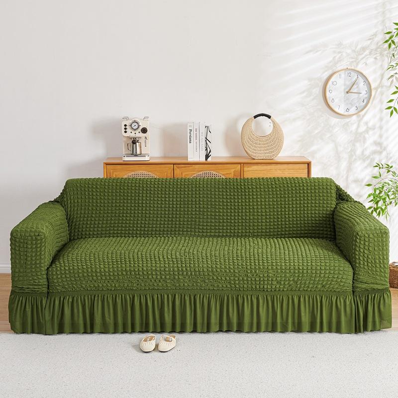 New Style Sofa Cover Seersucker Skirt Model All Inclusive Cover Cloth for All Seasons Lazy All Inclusive Full Cover Elastic Cover
