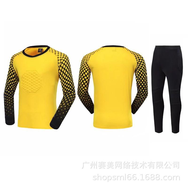 Football Goalkeeper Uniform Set Adult Children Long-sleeved Sponge Pads Match Training Jersey