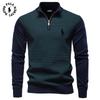 Polo Ralph Lauren 2025 Autumn/Winter Embroidery New Half Zipper Men's Stand Up Collar Cotton Sweater Business Casual Knitted Sweater