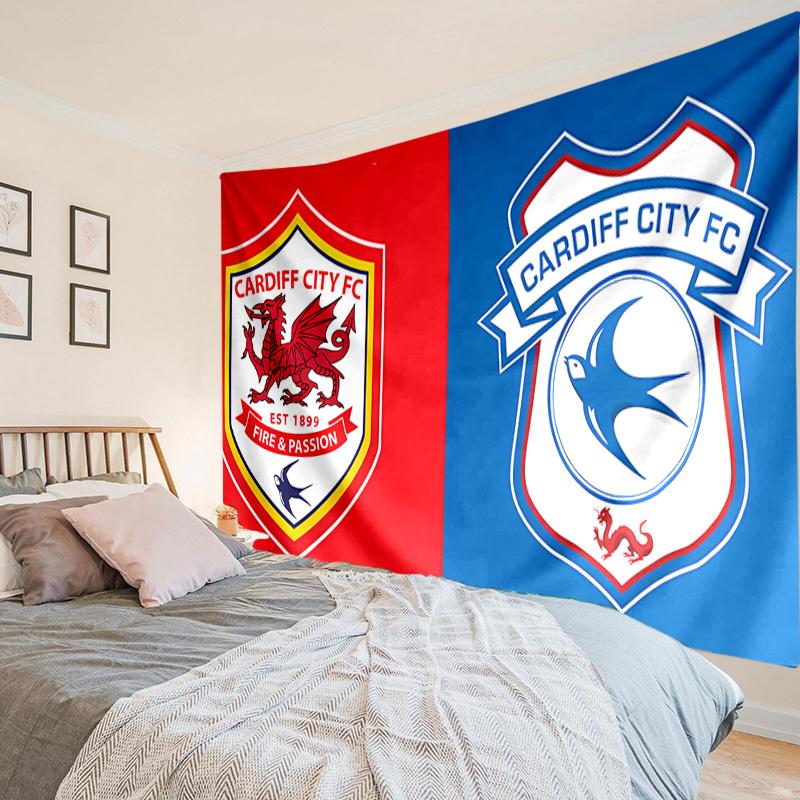 Football Club Cardiff Tapestry, Unique Design Tapestry, Wall Decor for Bedroom,Livingroom, Playroom,Heartwarming Fan Holiday Gifts