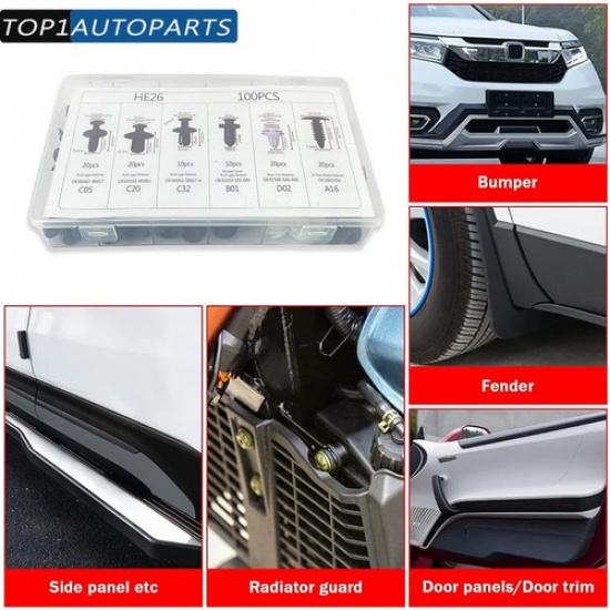 100x Retainer Clips For Toyota Fixing Fastener Kit Bumper Fender Liner Push Type