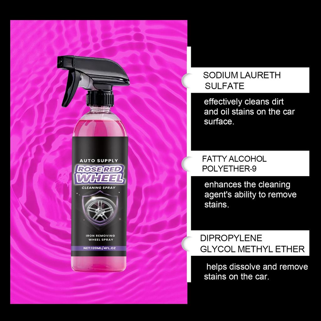 Car Tire Cleaner Spray Cleaning And Stain Removal Spray Descaling And Refresh New Tire Cleaner Clean Your Entire Wheel,120ML